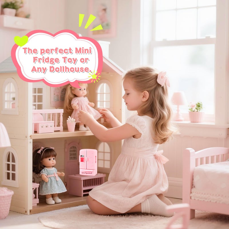 كيمو أثاث ثلاجة صغير لبيت الدمى، ملحق مطبخ أساسي لبيت الدمى، متوافق مع الأطعمة الصغيرة، ديكور مسرح الأطفال - Image 4